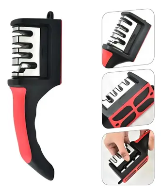 Afilador de Cuchillos y Tijeras Ergonómico de 4 Ranuras