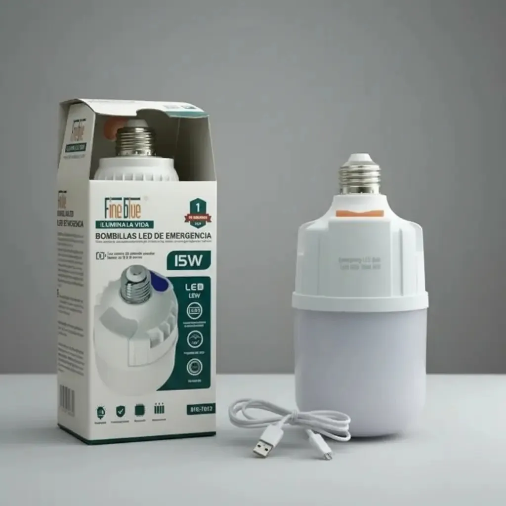 Ampolleta Led de Emergencia Recargable USB de 15W.
