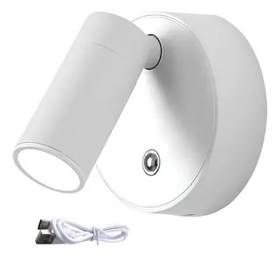 Aplique de Pared Led Recargable Inalámbrico con Base Magnética y 3 Tipos de Luz