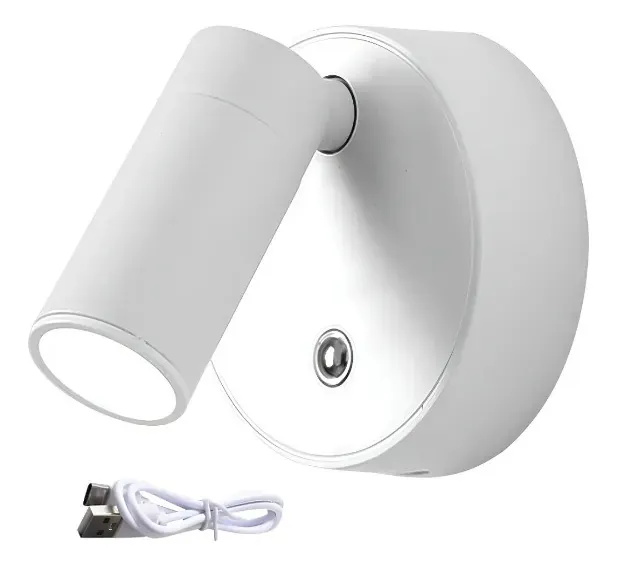 Aplique de Pared Led Recargable Inalámbrico con Base Magnética y 3 Tipos de Luz