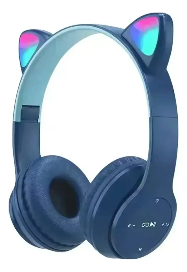 Audífonos Inalámbricos MZ47 Bluetooth Led Gamer Gatos