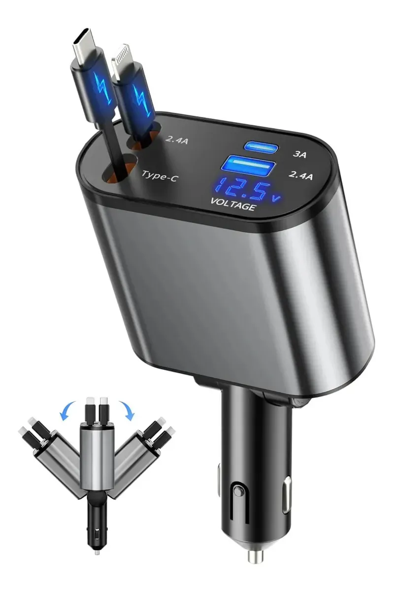 Cable de Carga USB a Iphone 120W. Color Negro