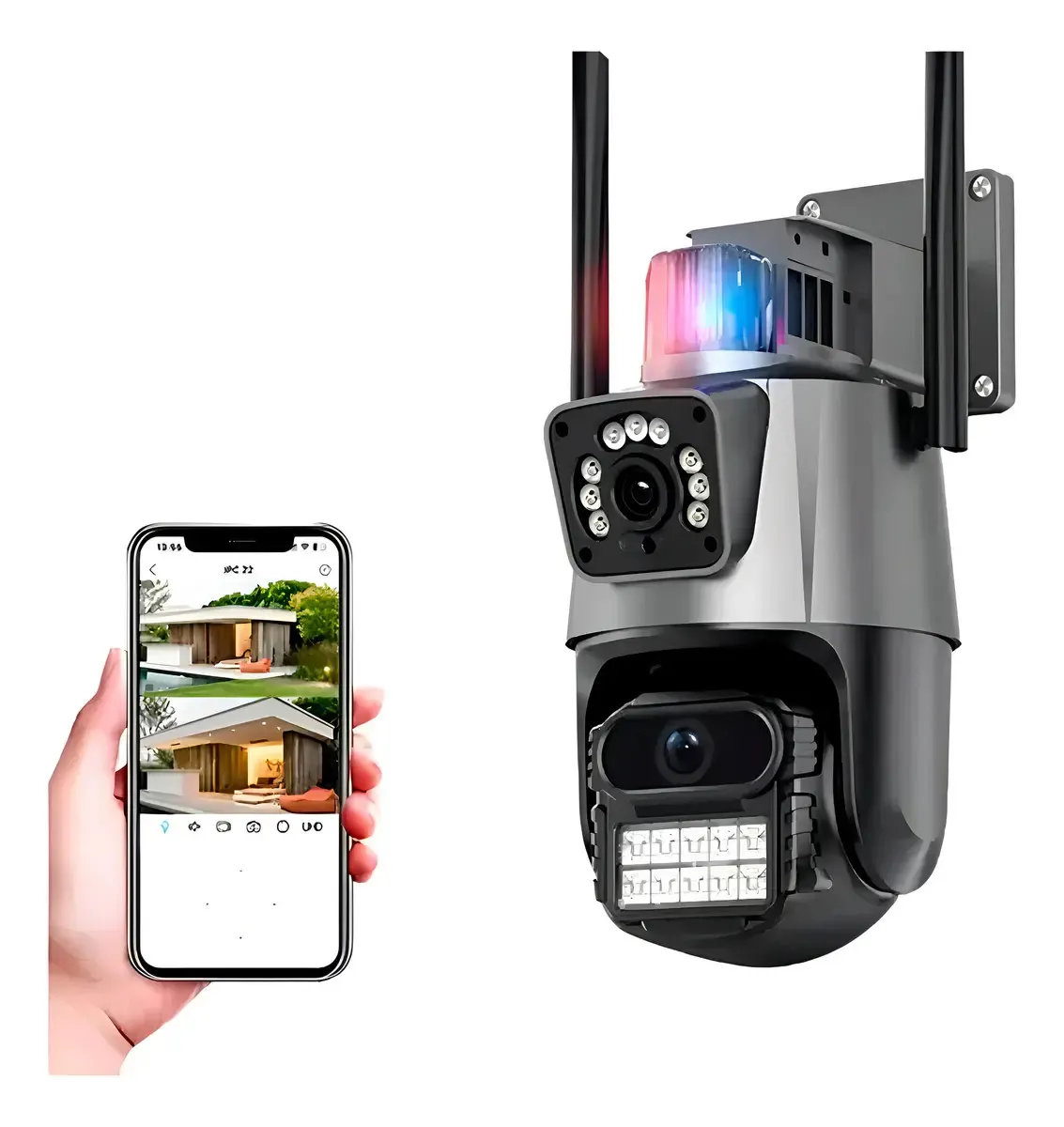 Cámara Seguridad Remota WIFI Doble Lente Full HD MCASA