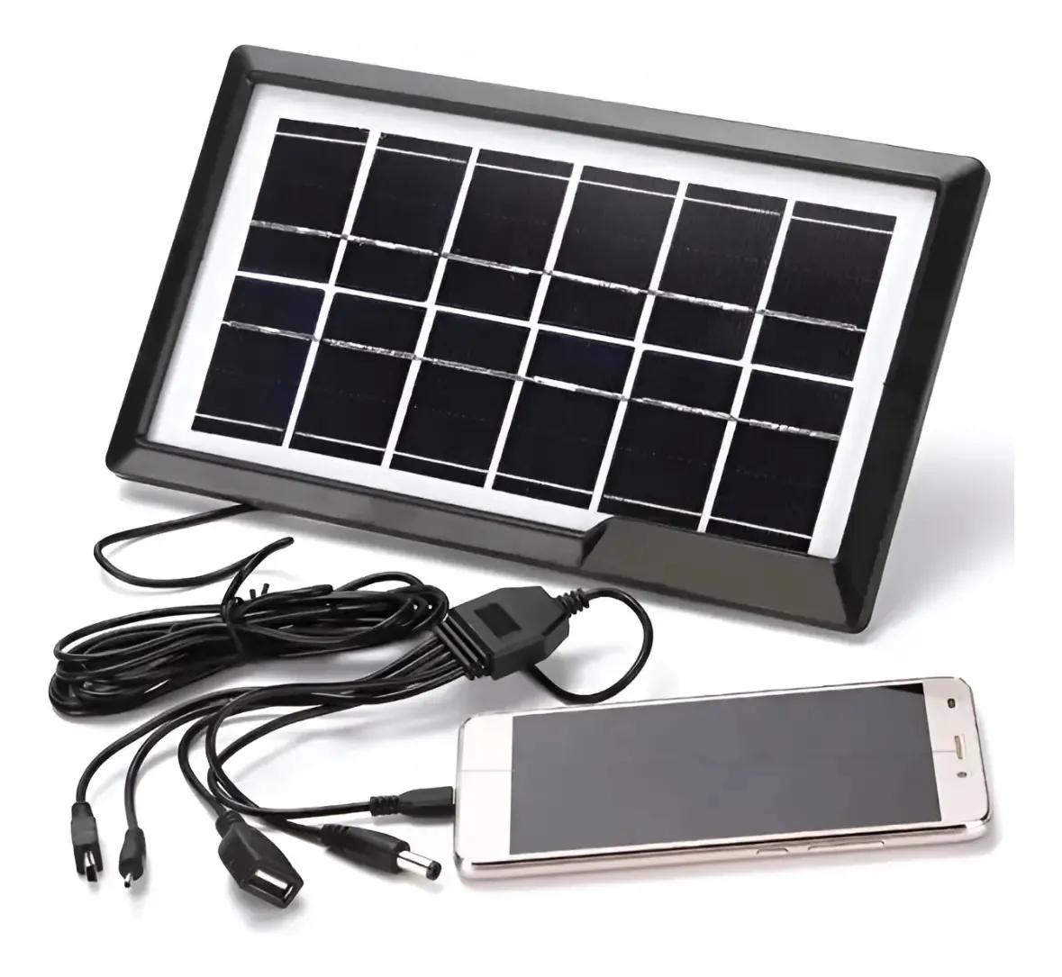Cargador Panel Solar Multifuncional con 5 Cables