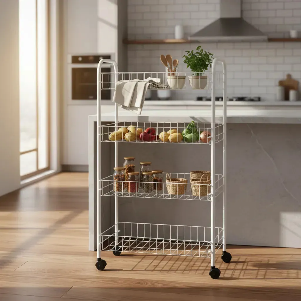 Carrito Organizador de 4 Niveles Multiuso y Verdulero