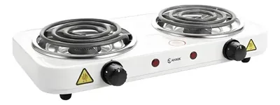 Cocinilla Eléctrica Sanook de 2 Platos Inoxidable de 2.000W.