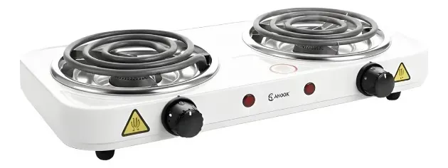 Cocinilla Eléctrica Sanook de 2 Platos Inoxidable de 2.000W.