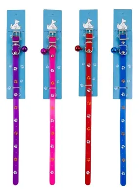 Collar para Gatos con Cascabel y Diseño Morado, Fucsia, Rojo y Azul
