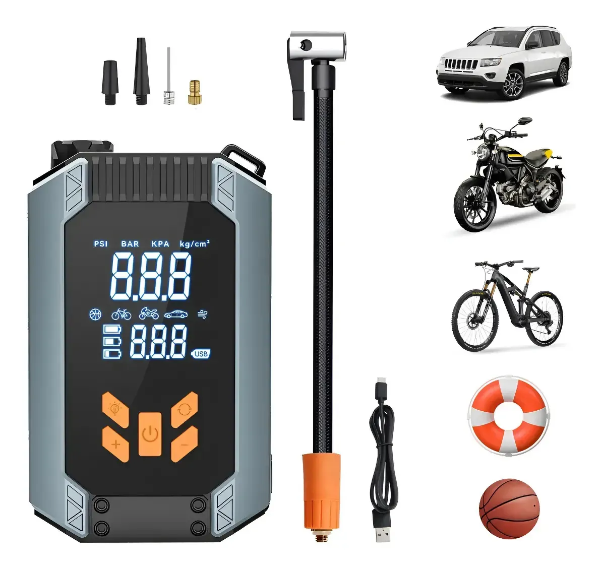Compresor de Aire Portátil de12V. Negro