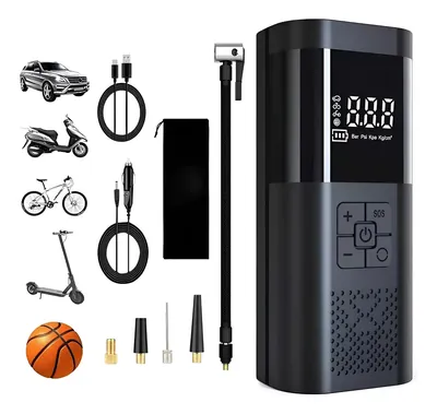 Compresor Inflador de Aire Eléctrico Recargable de 7,4V/60W. Tasbel