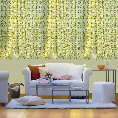 Cortina Decorativa Hojas Artificiales Led | C8491