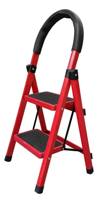 Escalera Metálica Plegable 6 Peldaños Color Rojo | C6029