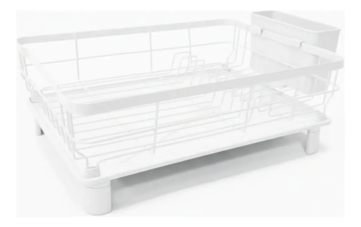 Escurridor de Platos de Metal Color Blanco y Negro