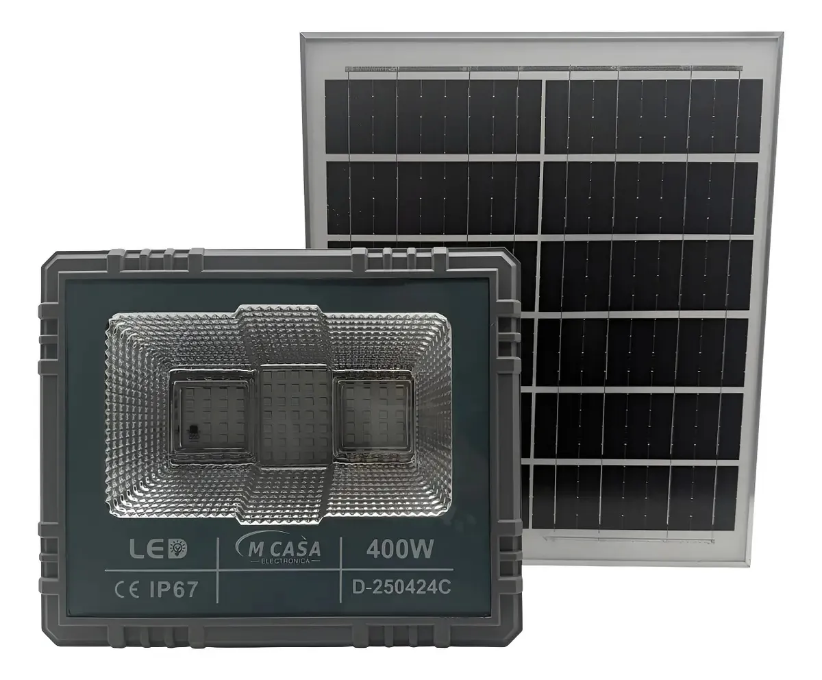 Foco Reflector Solar LED RGB 400W MCASA IP67 para Exteriores con Control Remoto
