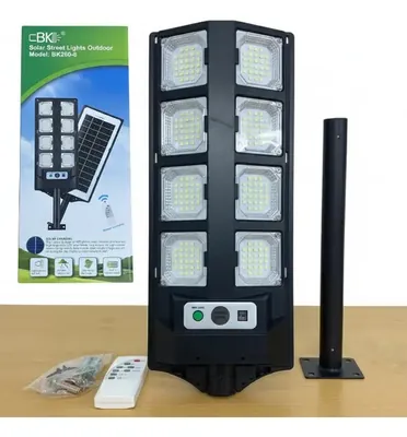 Foco Solar 80W. Soporte y Control Remoto Sin Sensor de Movimiento