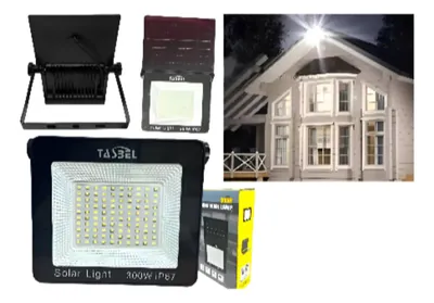Foco Solar con Panel de 300W de 14 x 16 Cms. Tasbel