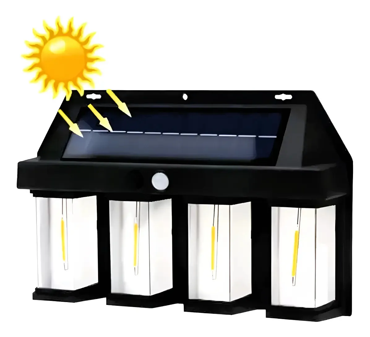 Foco Solar de Exterior con 4 Ampolletas