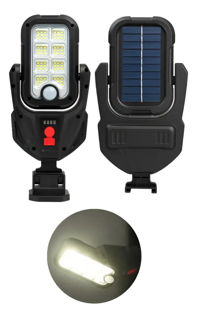 Foco Solar Tipo Poste Recargable con Sensor de Movimiento