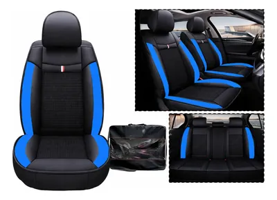 Funda Premium para Asiento de Auto Negro con Celeste FAPA-NC