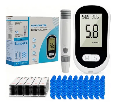 Glucómetro Digital Portátil + 50 Tiras Reactivas y Lancetas