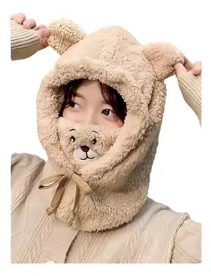 Gorro Con Cuello Peludo De Osito | C7779