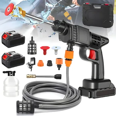 Hidrolavadora con 2 baterias y accesorios