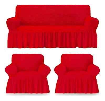 Juego de Cubre Sillones Turco 3+1+1 Burdeo