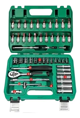 Juego De Herramientas Mecanica Dados 53 Pcs Caja Verde | IST5346