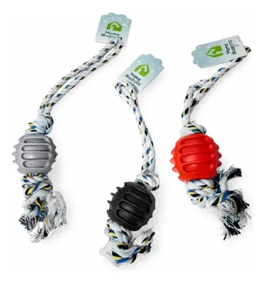 Juguete Interactivo para Perros con Cuerda Gris, Negro y Rojo
