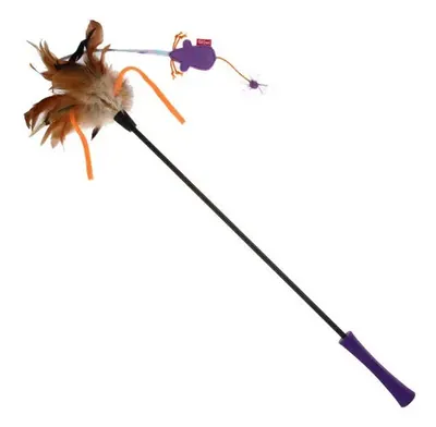 Juguete Interactivo Varilla con Plumas para Gatos