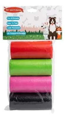 Kit de 4 Rollos de Bolsas para Desechos de Mascotas