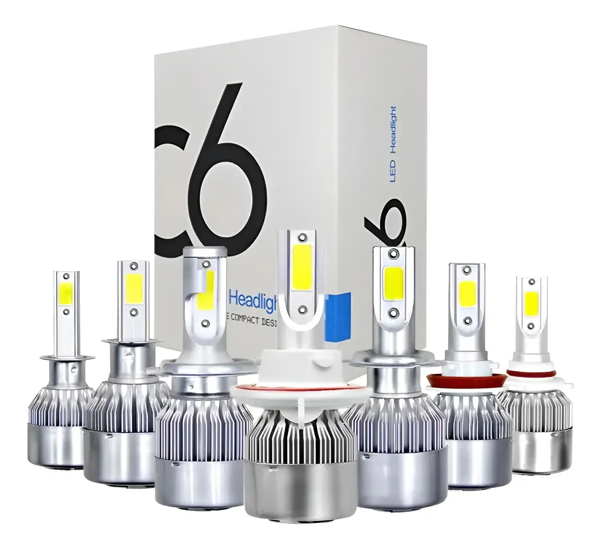 Kit Luces Led para Auto Turbo Led C6 H7 de 36W.