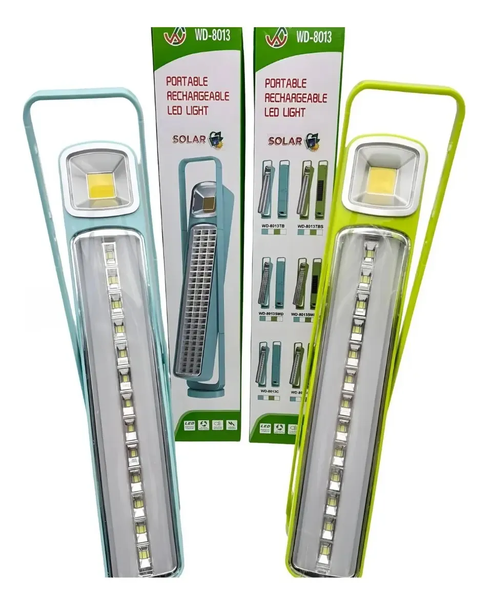 Lámpara de Emergencia Reclinable Solar y Recargable Turquesa y Verde
