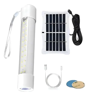 Lámpara de Emergencia Solar y a Corriente Recargable de 17 Cms.