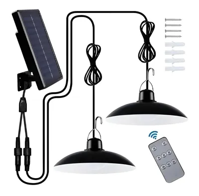 Lámpara Led Solar Doble Colgante 240W Con Control
