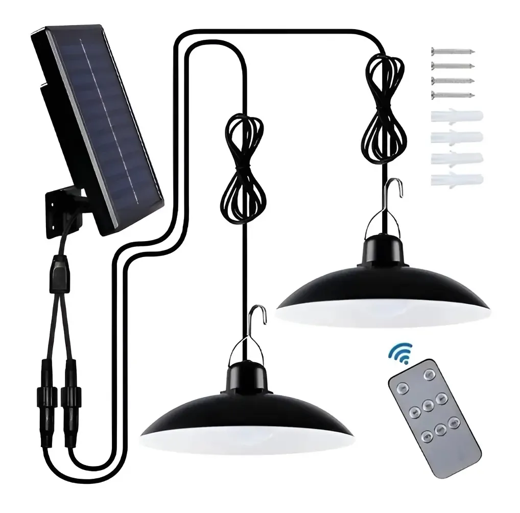 Lámpara Led Solar Doble Colgante 240W Con Control