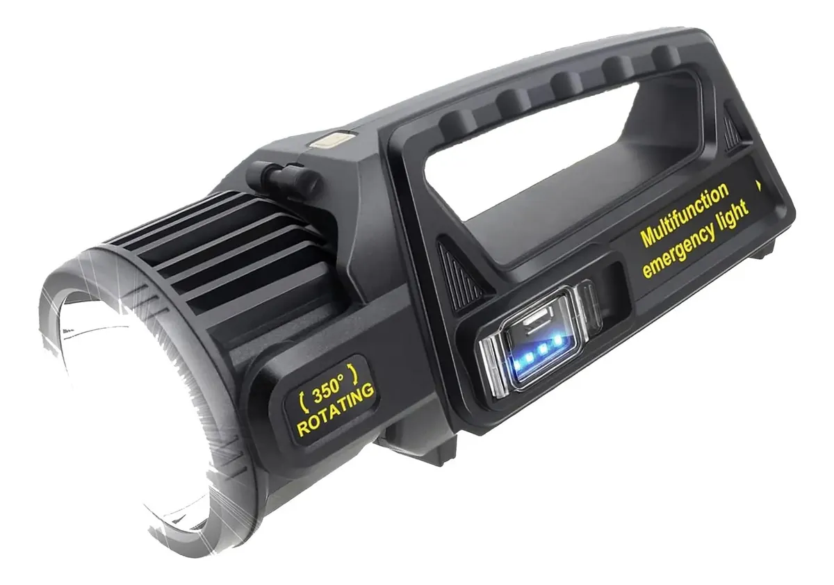 Linterna Foco Multifuncional Solar o Recargable USB