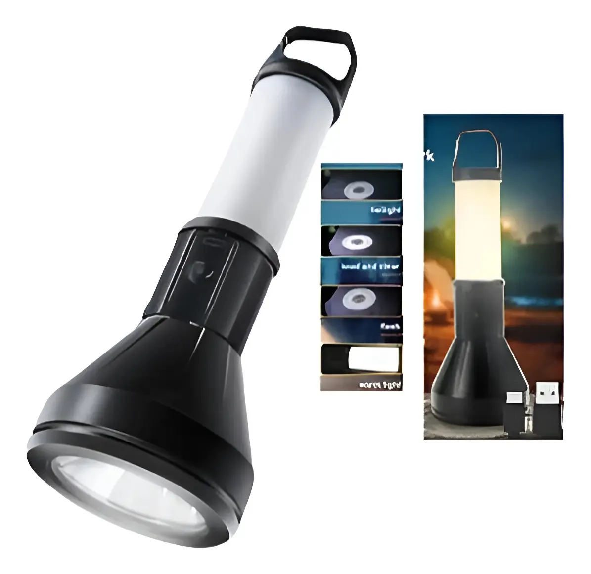 Linterna Led Doble Luz Recargable Tipo C de 24 Cms.
