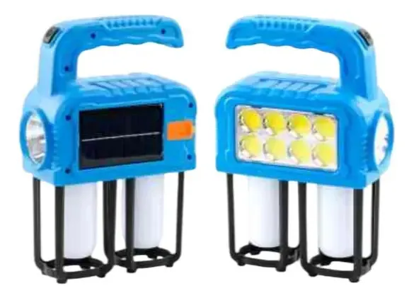 Linterna Solar Recargable Luz Frontal, Lateral y 2 Ampolletas