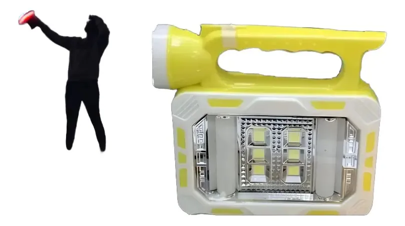 Linterna y Foco Solar Recargable con Corriente o Pilas D