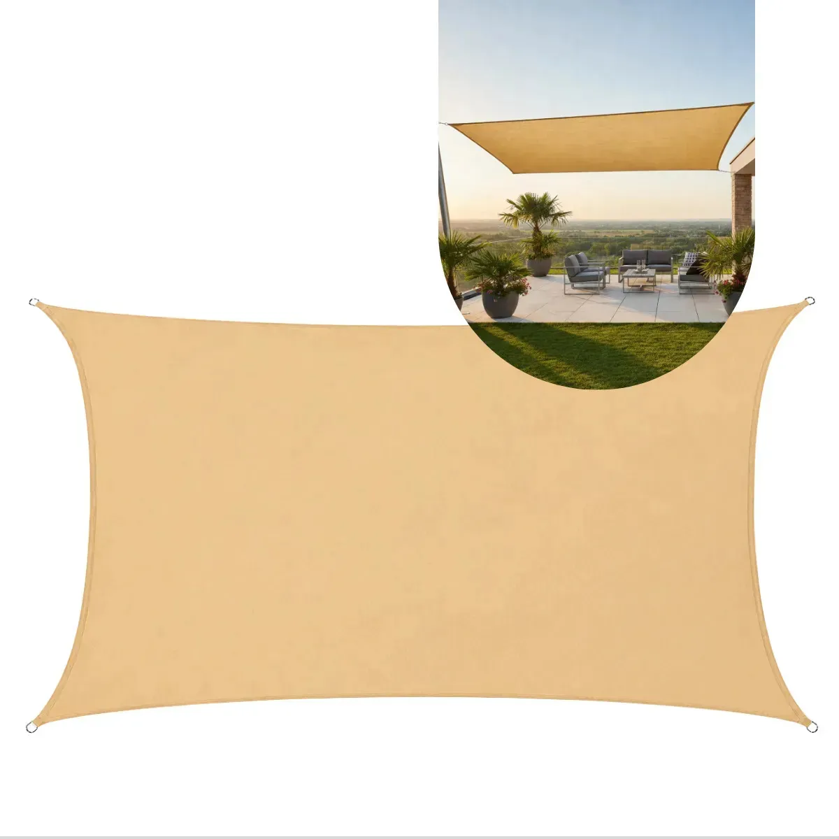 Malla Sombreadora Toldo Rectangular de 3,66 x 4,88 Mts.