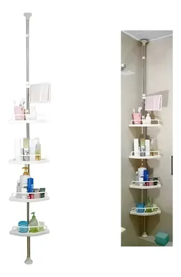 Organizador Esquinero de Baño 4 Niveles Altura Ajustable hasta 3,20Mt.