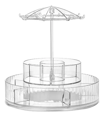 Organizador Joyas Maquillaje Giratorio Transparente | LD1025