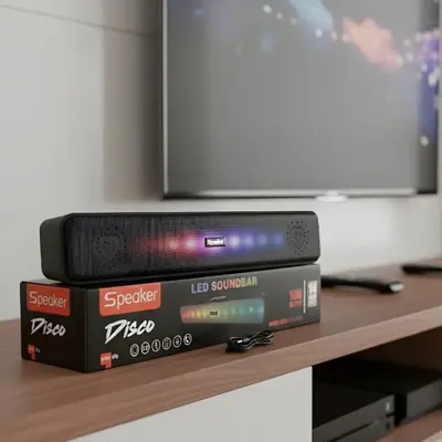 Parlante Led Soundbar con Luz RGB 10W.