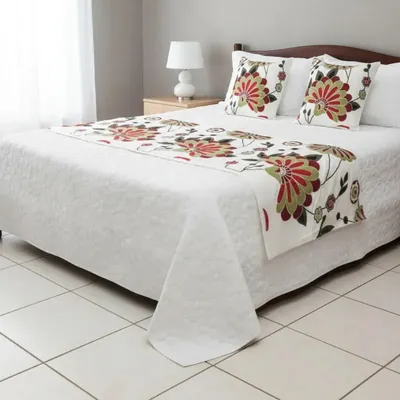 Piecera Bordada + 2 Fundas De Cojín 70x180cm | BC22248