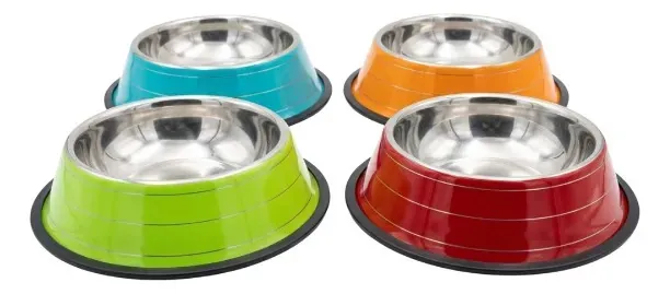 Plato de Comida para Mascotas de Acero Inoxidable de 22 Cms.