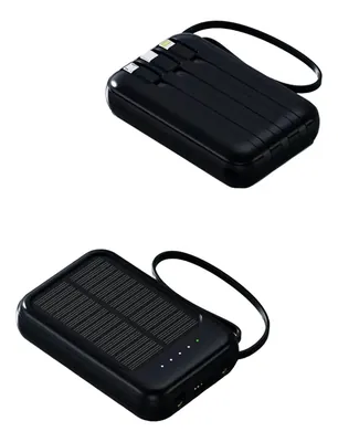 Power Bank Solar y Corriente con 4 Cables de 20.000Mah