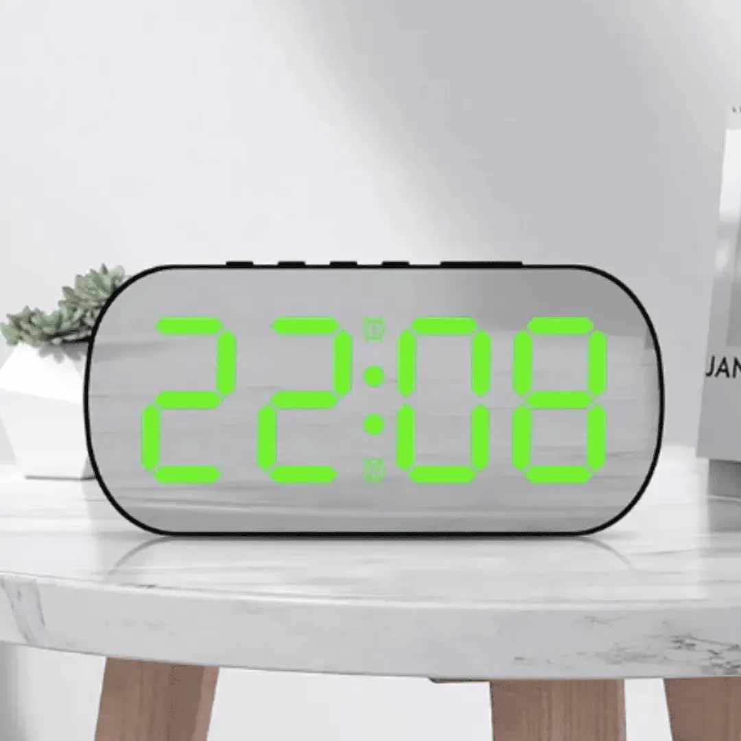 Reloj Despertador Led Digital Negro y Blanco Mod. DS-6637