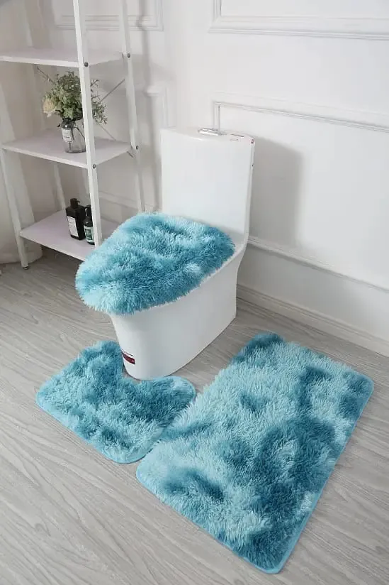 Set 2 Alfombras Peludas Antidelizantes Baño Cocina | BC22386