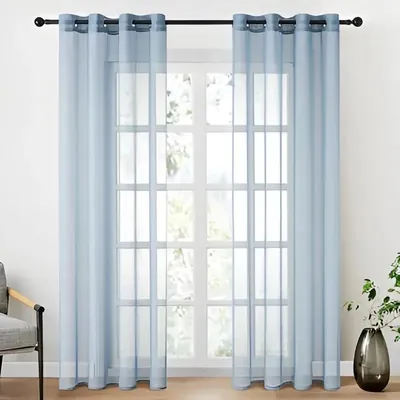Set 2 Cortinas Transparentes Lisas - GRIS | C0111